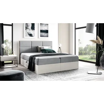 Postel Kontinentální postel 180x200 CHANTELLE 2 - nordic teak / šedá + topper ZDARMA