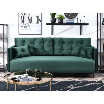 Pohovka Pohovka s úložným prostorem NORGE - láhvově zelená / černá