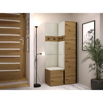 Předsíňová stěna Stěna do předsíně LURDES 9 - artisan / černá / světlá béžová