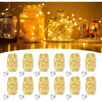 Vánoční dekorace 12X DRÁTKOVÉ LAMPY 20 LED 2M DRÁTEK VÁNOČNÍ DEKORACE NA STROMEČEK SVÁTKY