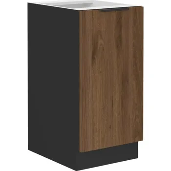 Kuchyňská skříňka Dolní jednodveřová skříňka TOVA - šířka 40 cm, ořech okapi / černá