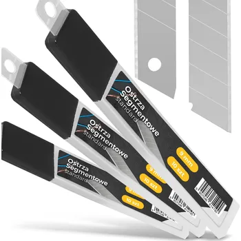 Pracovní nůž 30x ODLAMOVACÍ ČEPELE SEGMENTOVÉ 9 mm Náhradní čepele pro řezací nůž / tapetovací nůž, ZÁSOBA 6Z-T