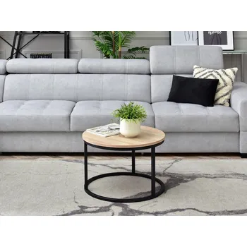 Konferenční stolek Malý konferenční stolek URVIN - dub sonoma / černý