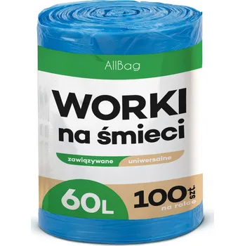 Pytle na odpadky Pytel na odpadky Allbag 60 l modrý 100 ks extra silný se stahovacími uchy