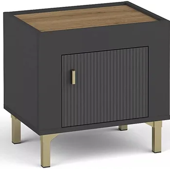 Noční stolek Noční stolek AUROVA - černý / dub whiskey