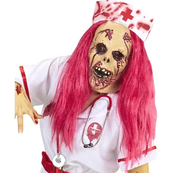 Karnevalová maska Maska zombie sestřička s parukou a čepcem