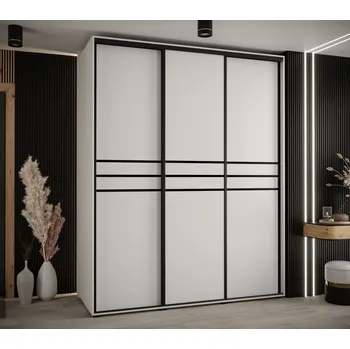 Šatní skříň Šatní skříň ASIRI 10 - 190/60 cm, bílá / černá