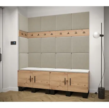 Předsíňová stěna Předsíňová sestava RUMIE 12 - dub artisan, béžové panely