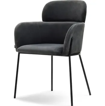 Jídelní židle Čalouněná jídelní židle ELIZARA - grafitová / černá
