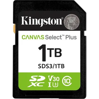 Paměťová karta Kingston SDXC karta 1TB Canvas Select Plus, U1, V10, A1