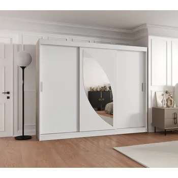 Šatní skříň Šatní skříň 250 cm SUDENA s posuvnými dveřmi - bílá