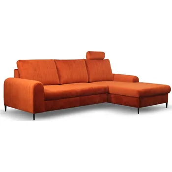 Sedací souprava Rohová sedačka s úložným prostorem ESTENVAN - rezavá, pravý roh