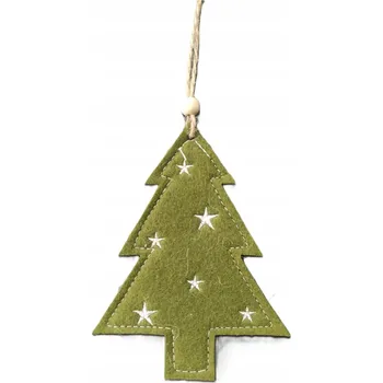 Vánoční dekorace Filcová Vánoční Stromek Závěsná Ozdoba Na Stromeček Sváteční Dekorace Zelená Sada 2 ks
