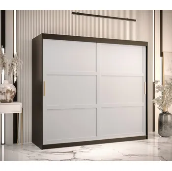 Šatní skříň Šatní skříň RAISA 1 - šířka 200 cm, černá / bílá