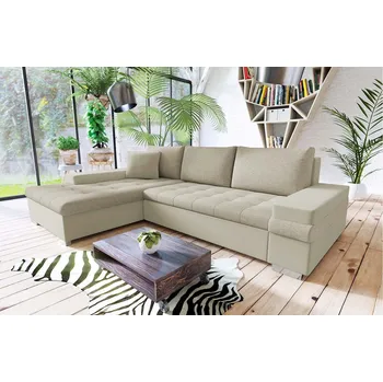 Sedací souprava Rohová rozkládací sedačka ZELMA MINI - béžová