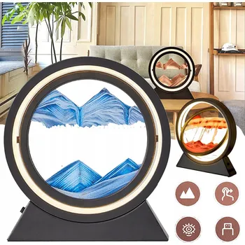 Obraz Pohyblivý písek s LED osvětlením, dynamický pískový obraz pro dekoraci