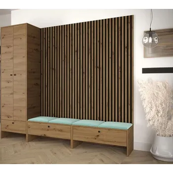 Předsíňová stěna VENETI ZAMORA 6 lamino / dub artisan / tyrkysová