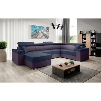 Sedací souprava Rozkládací sedací souprava do U LEXIA - fialová / tmavě modrá, pravý roh