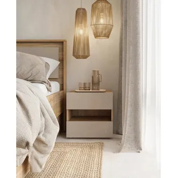 Noční stolek Noční stolek NOAH - dub mauvella / béžový