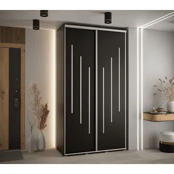 Šatní skříň Šatní skříň ASIRI 8 - 130/60 cm, černá / stříbrná
