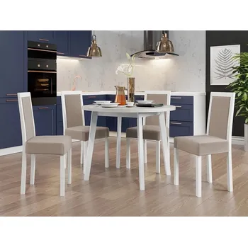 Jídelní stůl Sestava 4+1 do jídelny SALUSIA 1 - bílá / bílá / béžová