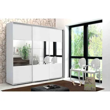 Šatní skříň Třídveřová šatní skříň 250/215 LUCA - bílá