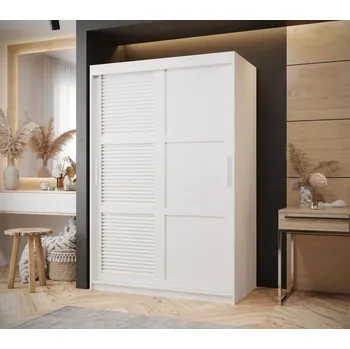 Šatní skříň Šatní skříň MATILDA 3 - 120 cm, bílá / stříbrná