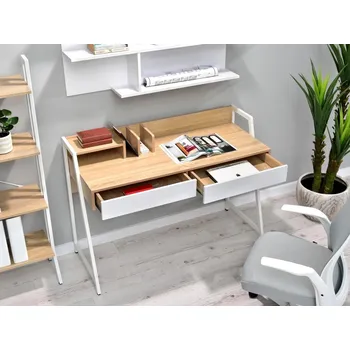 Psací stůl Široký psací stůl BATO - dub sonoma / bílý