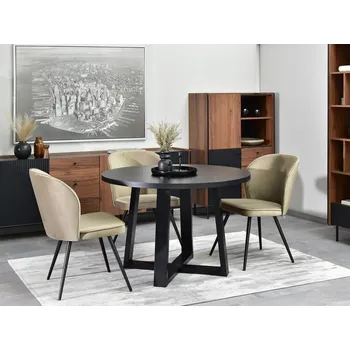 Jídelní stůl Kulatý rozkládací stůl 100(180)x100 RAJAN - černý