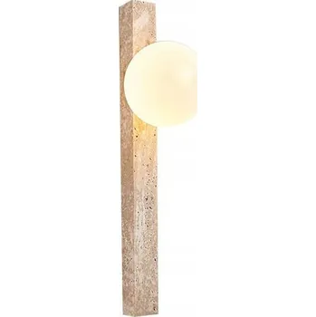 Nástěnné svítidlo Travertino - Nástěnné svítidlo z přírodního kamene, skleněná koule, výška 60 cm