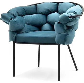 Křeslo Designové čalouněné křeslo BARTOL - modrozelené / černé