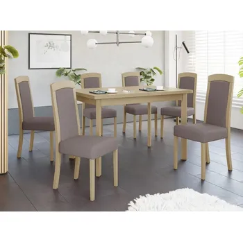 Jídelní stůl Nábytek do jídelny 6+1 ADELBITE 11 - dub sonoma / hnědý 1