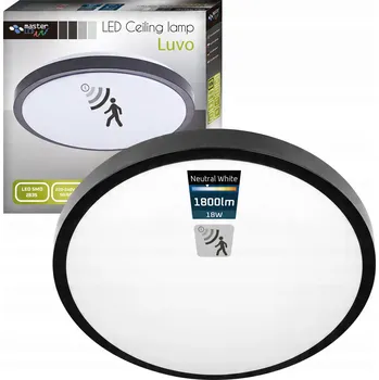 Kulatý Stropní Svítidlo Masterled 27,5 x 6 cm černá