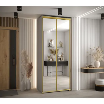 Šatní skříň Šatní skříň INDIRA 2 - 120/45 cm, kašmír / zlatá