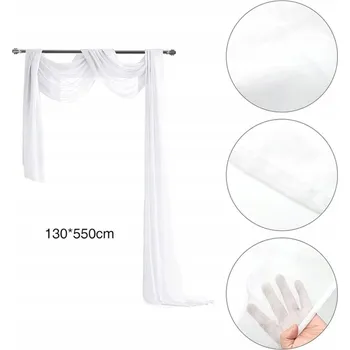 Obraz ŚLUBNY WELON TIULOWY DEKORACJA NA SVATEBNÍ OBLOUK A OSLAVU 130X550 CM BÍLÝ