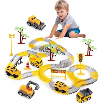 ostatní stavebnice STAVENIŠTĚ MEGA ZÁVODNÍ DRÁHA MAGIC TRACK AUTÍČKO 329 dílků STAVEBNICE