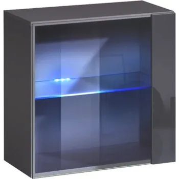 Policová skříň Závěsná vitrína RIONATA 8 - grafit