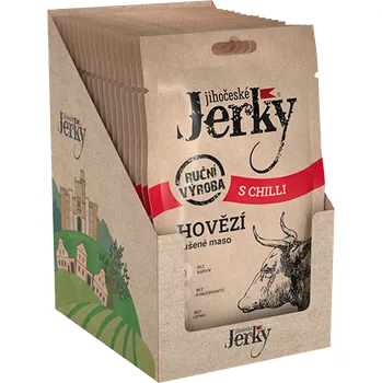 Sušené maso Jihočeské Jerky Hovězí s chilli 20x 20 g 20x sáček 20g