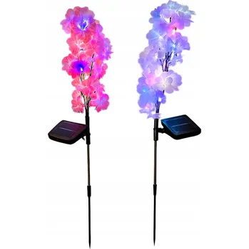 Venkovní osvětlení Solární LED Lampa Větvička Kvetoucí Třešně RGB do Zahrady Sada 2ks