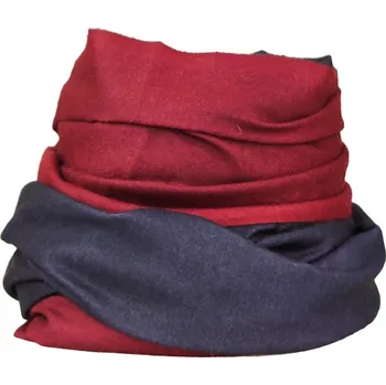 Šála Dámský dvoubarevný pašmínový šátek tmavě-modrá+vínový