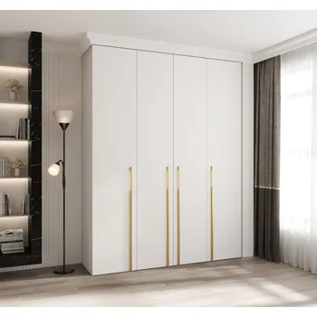 Šatní skříň Šatní skříň s policemi 190/40 LORENA 3 - bílá / zlatá