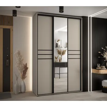 Šatní skříň Šatní skříň INDIRA 11 - 150/45 cm, kašmír / černá