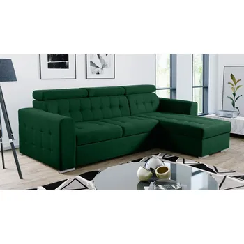 Sedací souprava Rozkládací sedačka s úložným prostorem GRANADA - zelená, pravý roh