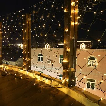 Vánoční světelná dekorace Vnitřní světelná síť, 2m*1m, 160 LED, teplá bílá, 8 programů