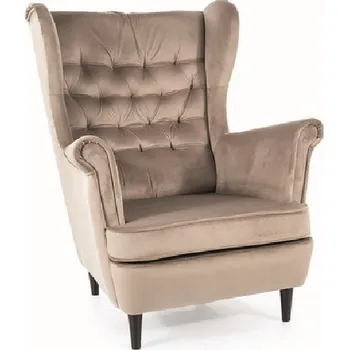 Křeslo Křeslo ušák BELO - tmavě béžové