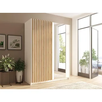 Šatní skříň Šatní skříň se zrcadlem 150 cm BUGA - dub artisan / bílá