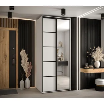 Šatní skříň Šatní skříň ASIRI 5 - 110/60 cm, bílá / černá