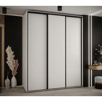 Šatní skříň Šatní skříň YVONA 1 - 190/60 cm, bílá / černá