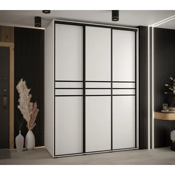 Šatní skříň Šatní skříň ASIRI 10 - 170/60 cm, bílá / černá