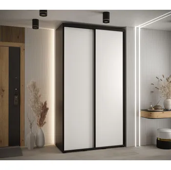 Šatní skříň Šatní skříň ASIRI 1 - 140/45 cm, černá / bílá / černá